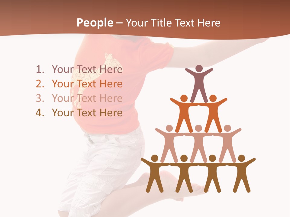 Little Girl Jumps On A White Background PowerPoint Template