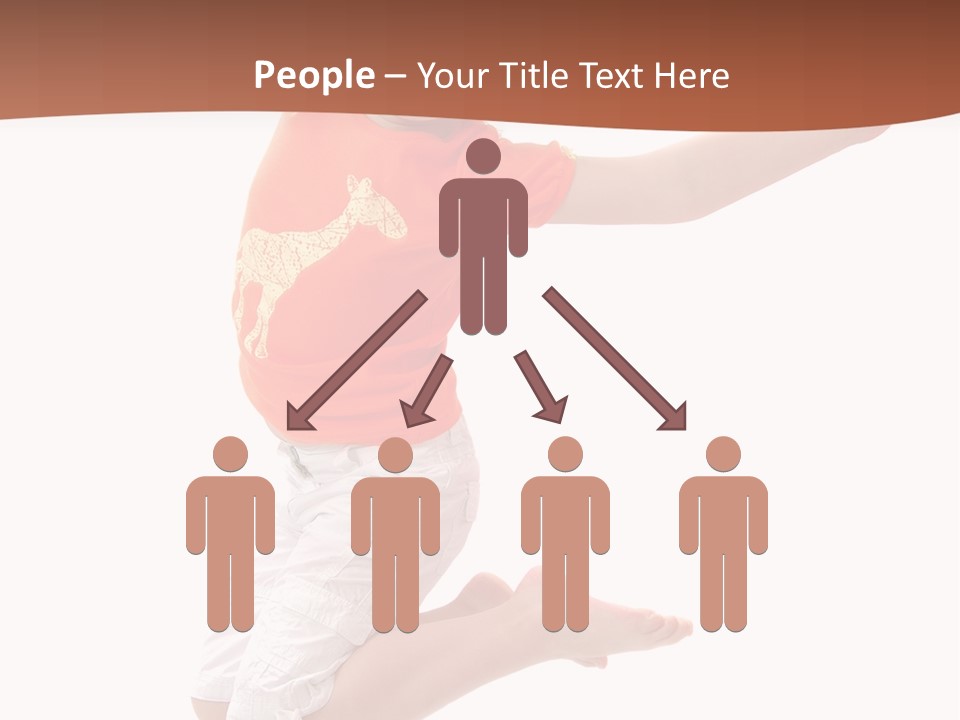 Little Girl Jumps On A White Background PowerPoint Template