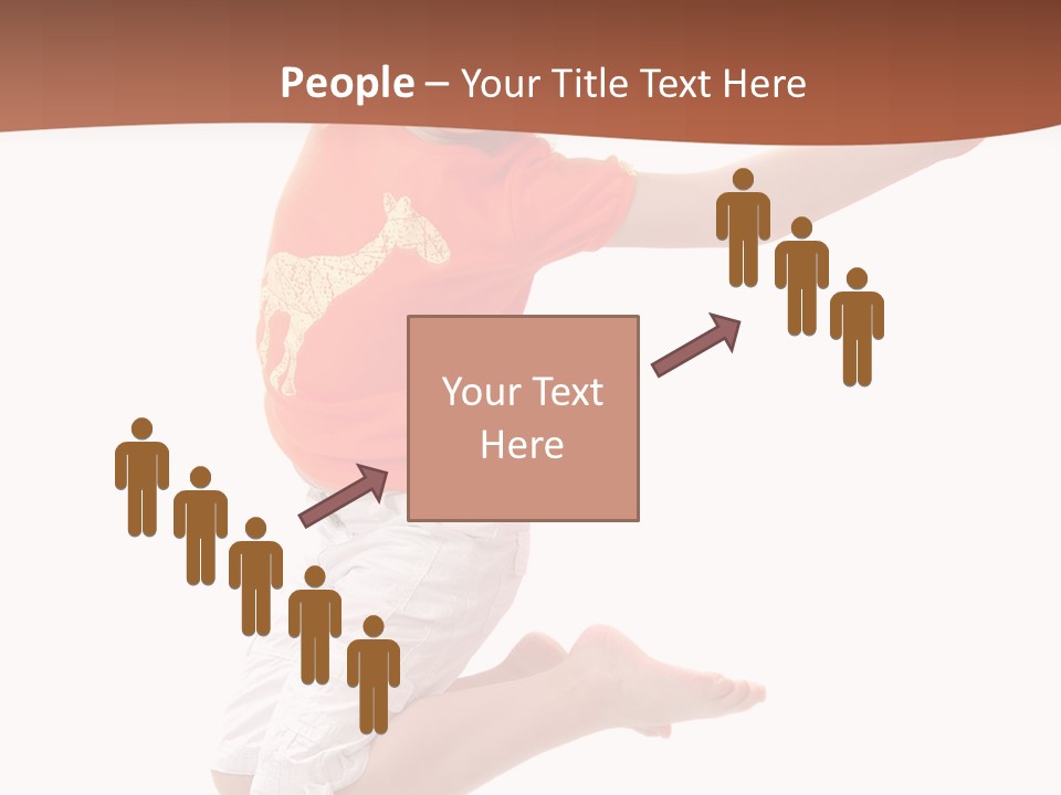 Little Girl Jumps On A White Background PowerPoint Template