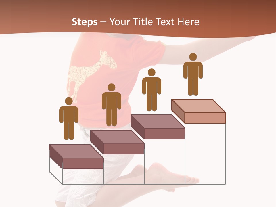 Little Girl Jumps On A White Background PowerPoint Template