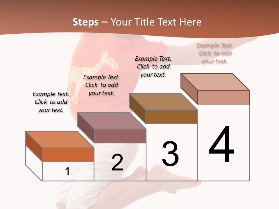 Little Girl Jumps On A White Background PowerPoint Template