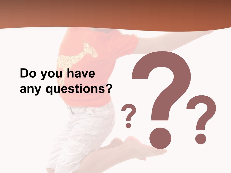 Little Girl Jumps On A White Background PowerPoint Template