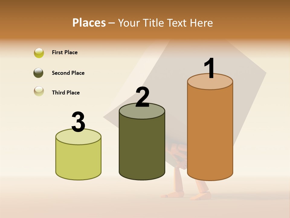 3D Rendering The Symbolic Man With Load PowerPoint Template