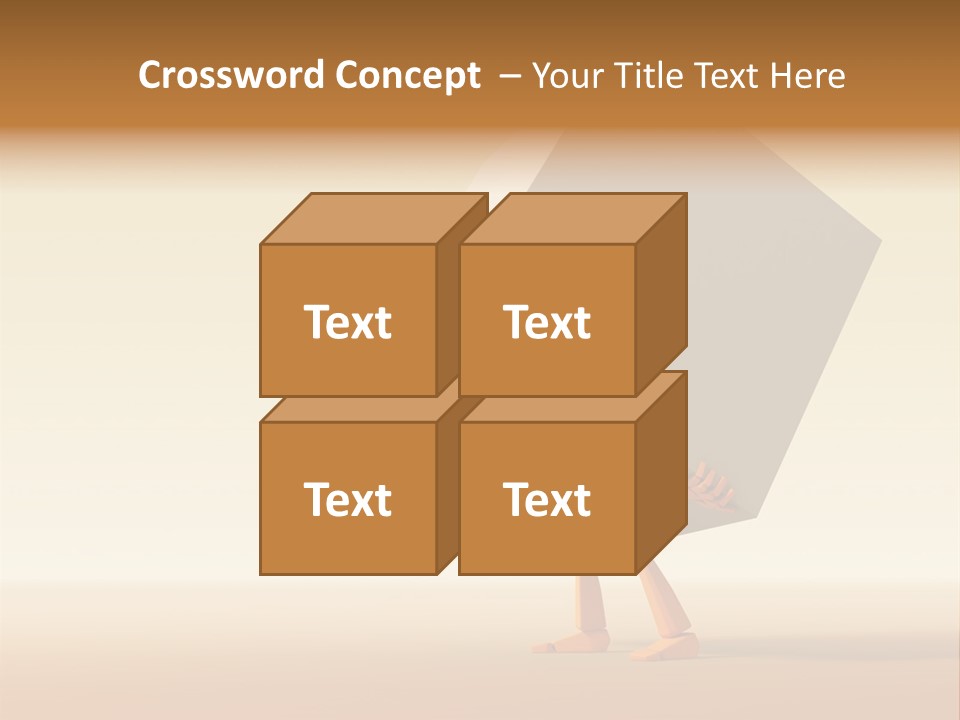 3D Rendering The Symbolic Man With Load PowerPoint Template