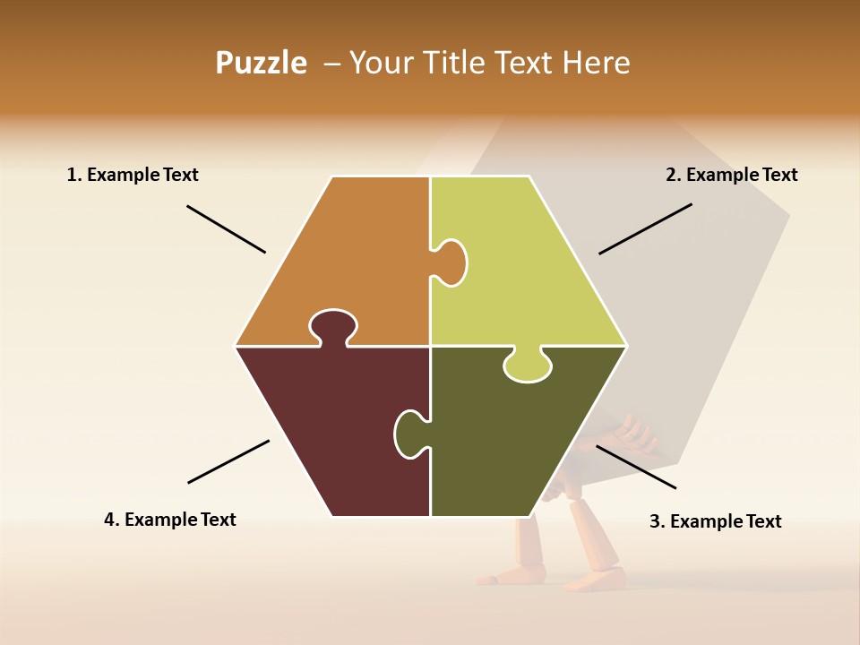 3D Rendering The Symbolic Man With Load PowerPoint Template