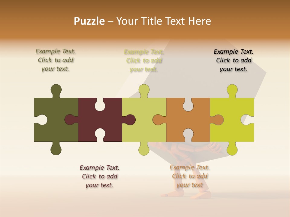 3D Rendering The Symbolic Man With Load PowerPoint Template