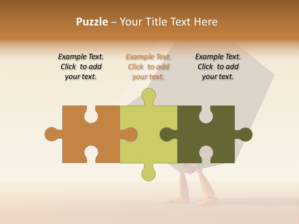 3D Rendering The Symbolic Man With Load PowerPoint Template