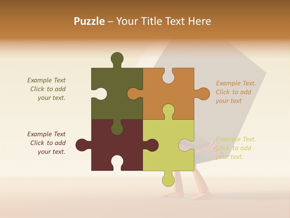 3D Rendering The Symbolic Man With Load PowerPoint Template