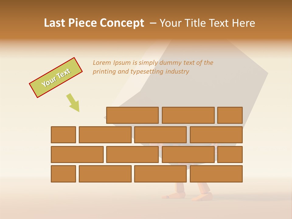 3D Rendering The Symbolic Man With Load PowerPoint Template