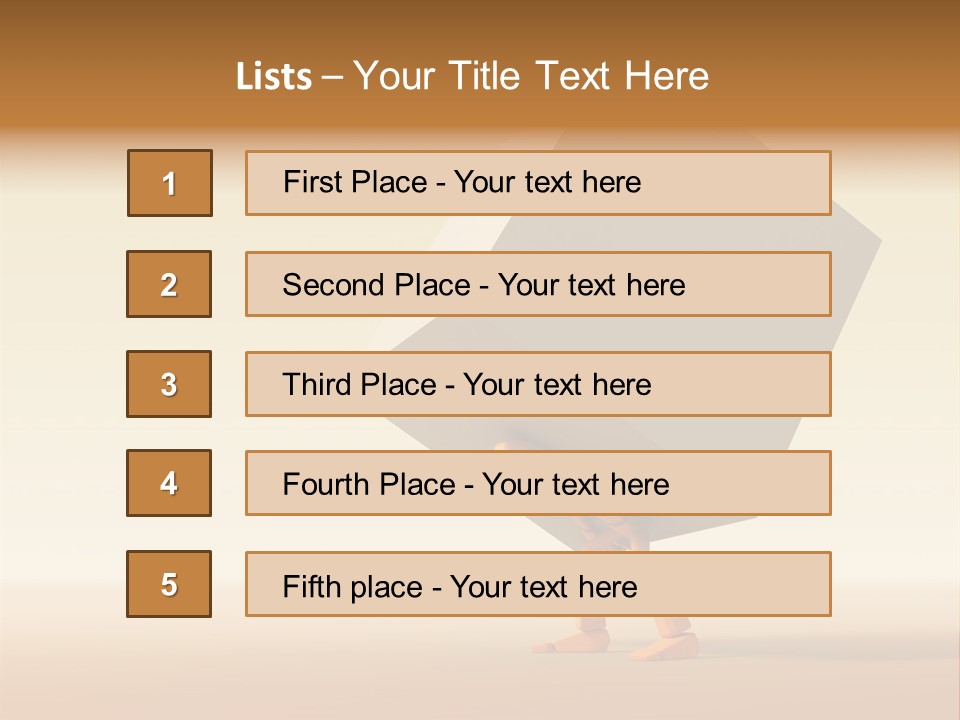 3D Rendering The Symbolic Man With Load PowerPoint Template