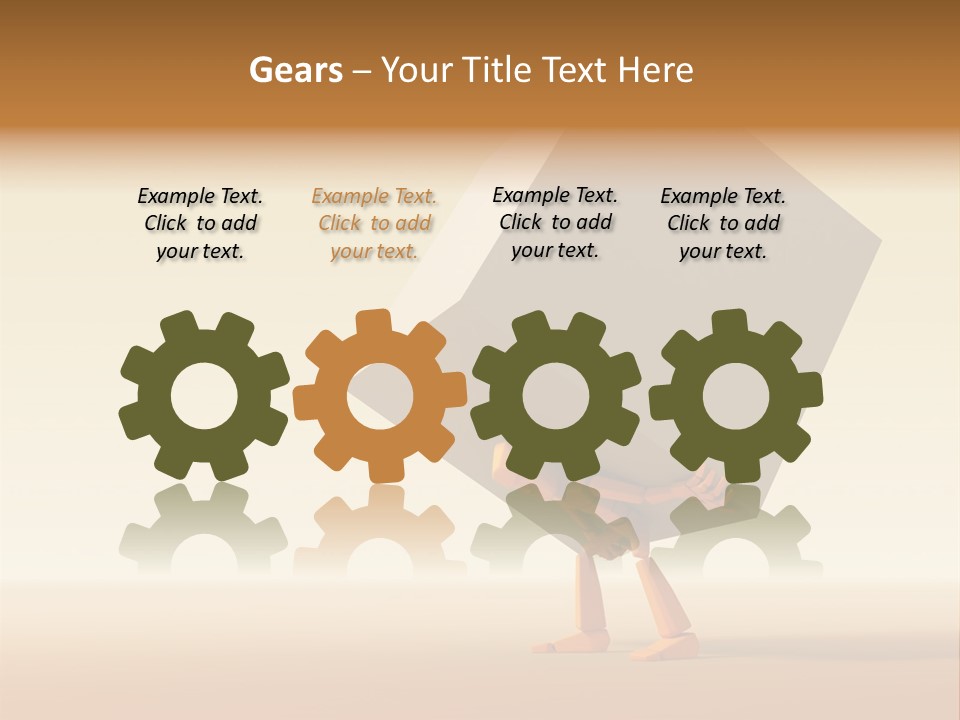 3D Rendering The Symbolic Man With Load PowerPoint Template