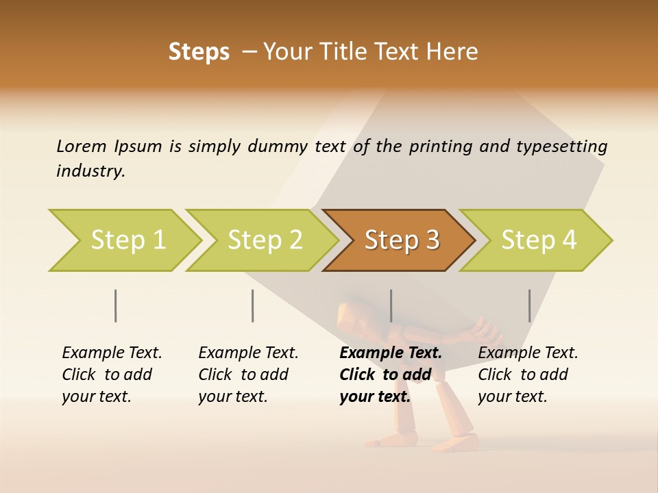 3D Rendering The Symbolic Man With Load PowerPoint Template