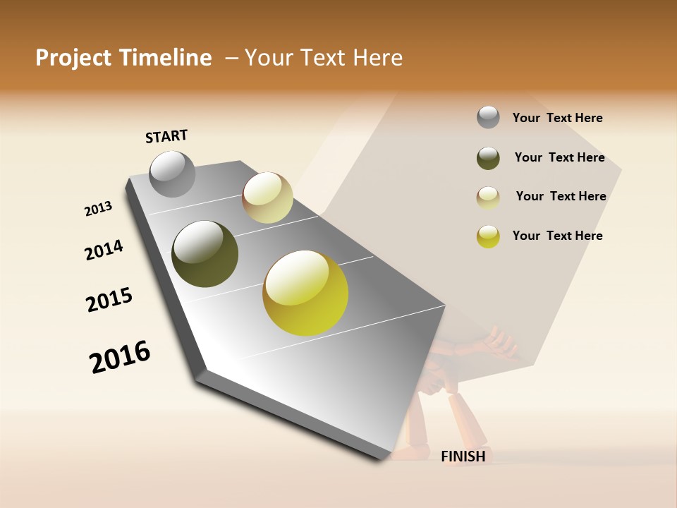 3D Rendering The Symbolic Man With Load PowerPoint Template
