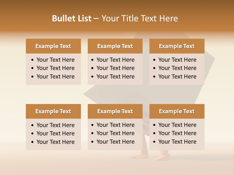 3D Rendering The Symbolic Man With Load PowerPoint Template