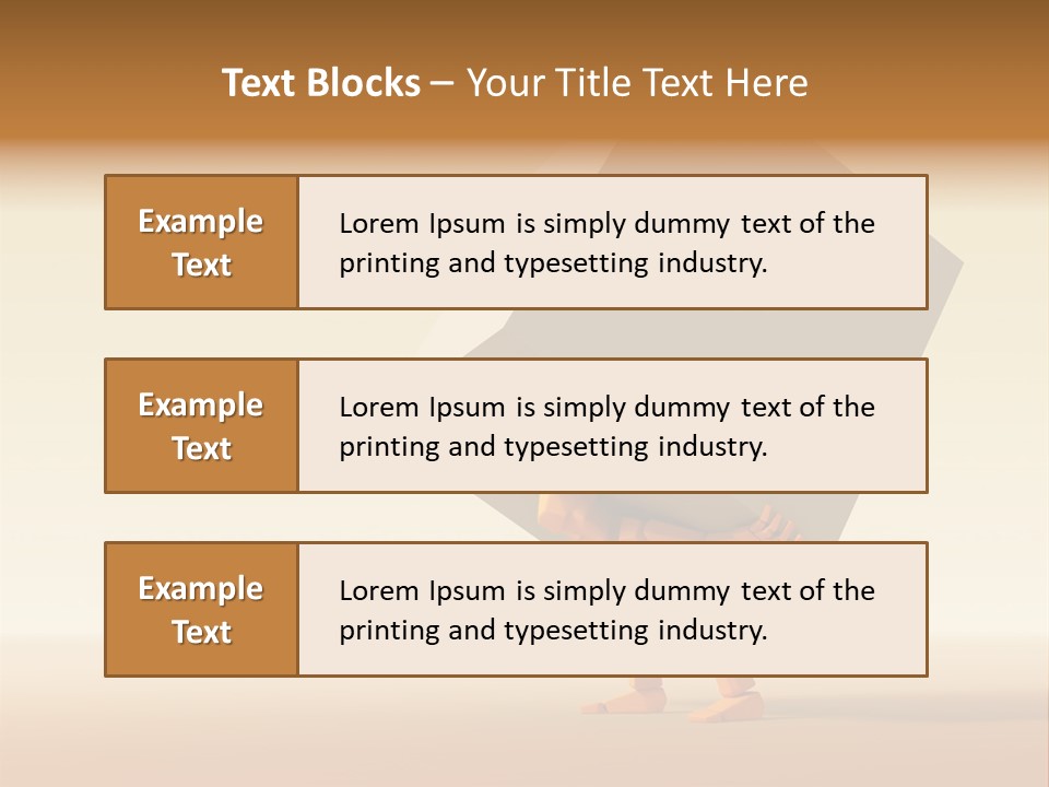 3D Rendering The Symbolic Man With Load PowerPoint Template