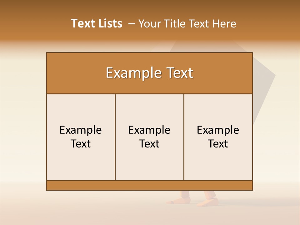 3D Rendering The Symbolic Man With Load PowerPoint Template