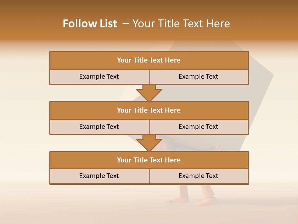 3D Rendering The Symbolic Man With Load PowerPoint Template