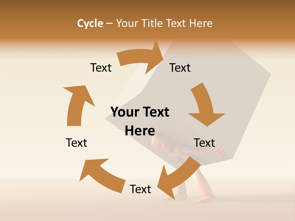 3D Rendering The Symbolic Man With Load PowerPoint Template