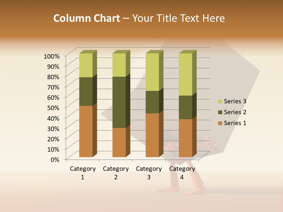 3D Rendering The Symbolic Man With Load PowerPoint Template