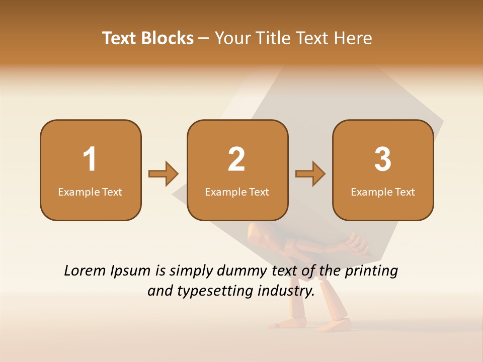 3D Rendering The Symbolic Man With Load PowerPoint Template