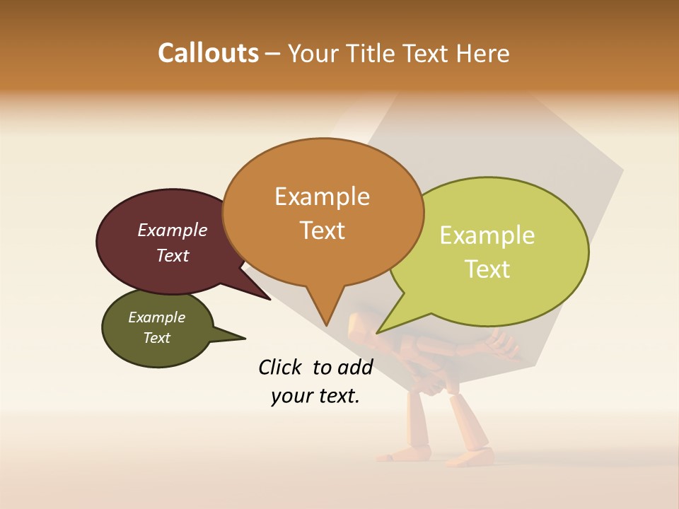 3D Rendering The Symbolic Man With Load PowerPoint Template