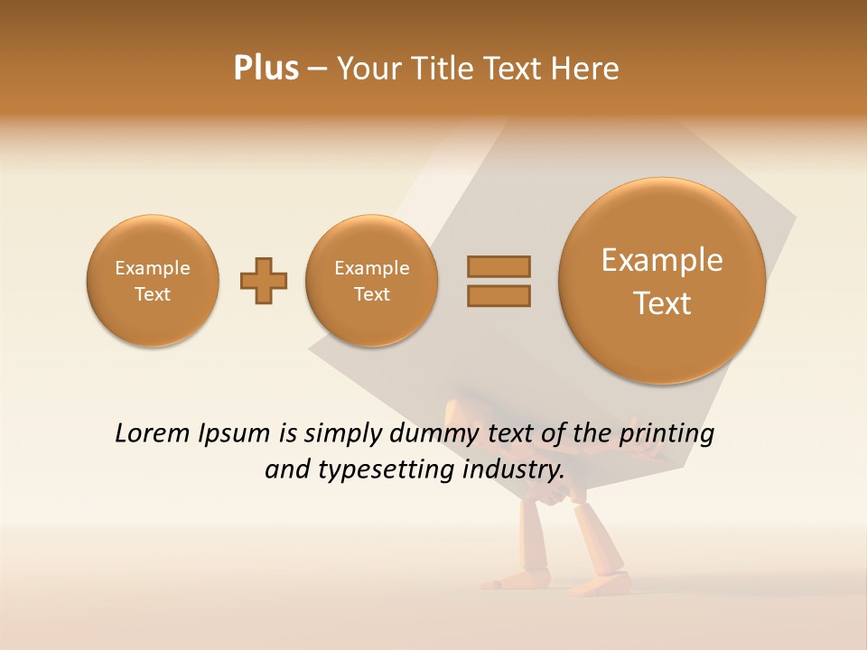3D Rendering The Symbolic Man With Load PowerPoint Template