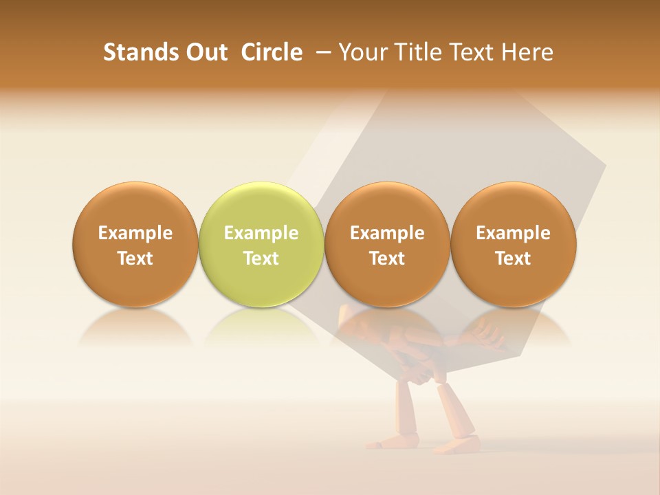 3D Rendering The Symbolic Man With Load PowerPoint Template