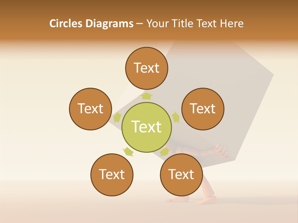 3D Rendering The Symbolic Man With Load PowerPoint Template