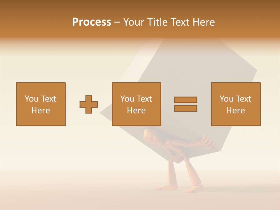 3D Rendering The Symbolic Man With Load PowerPoint Template