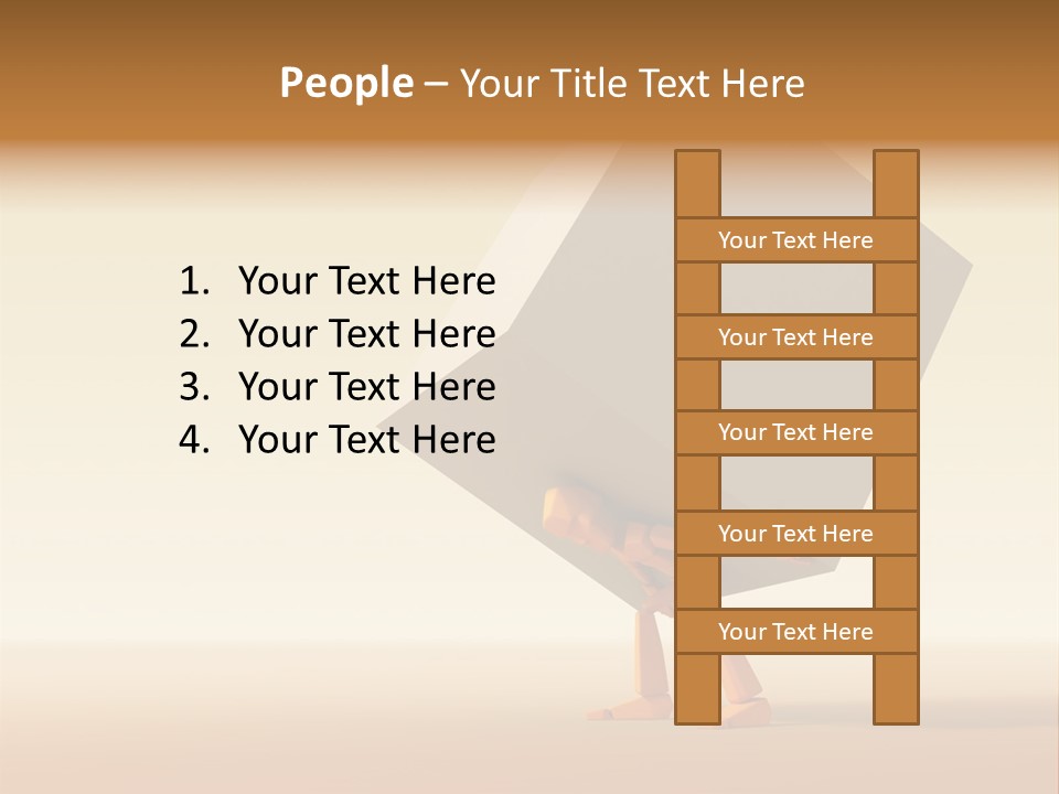 3D Rendering The Symbolic Man With Load PowerPoint Template