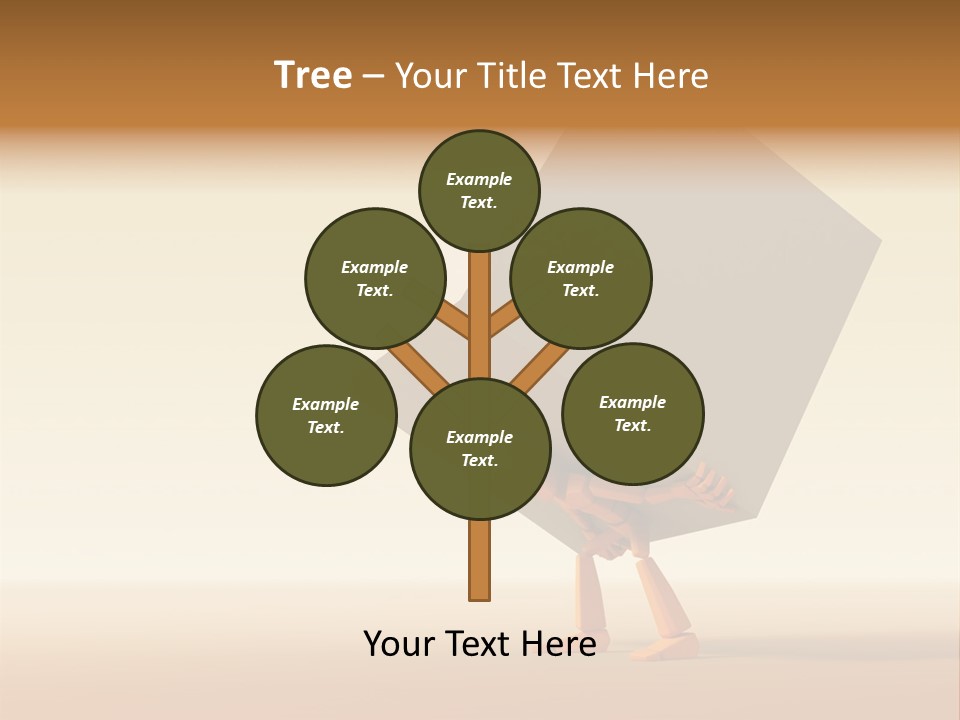 3D Rendering The Symbolic Man With Load PowerPoint Template