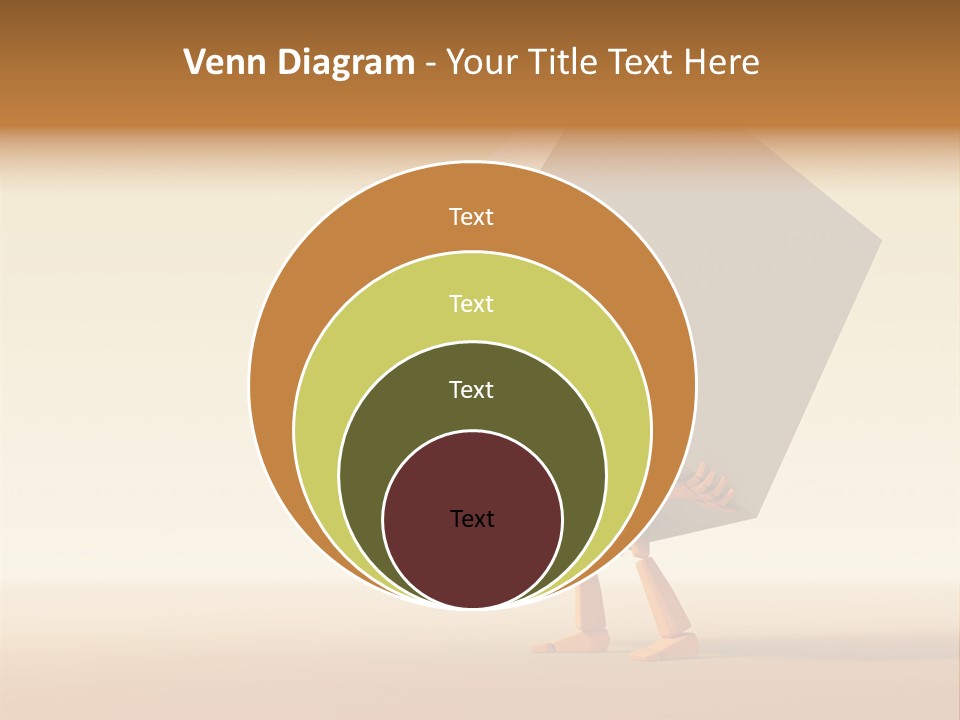 3D Rendering The Symbolic Man With Load PowerPoint Template