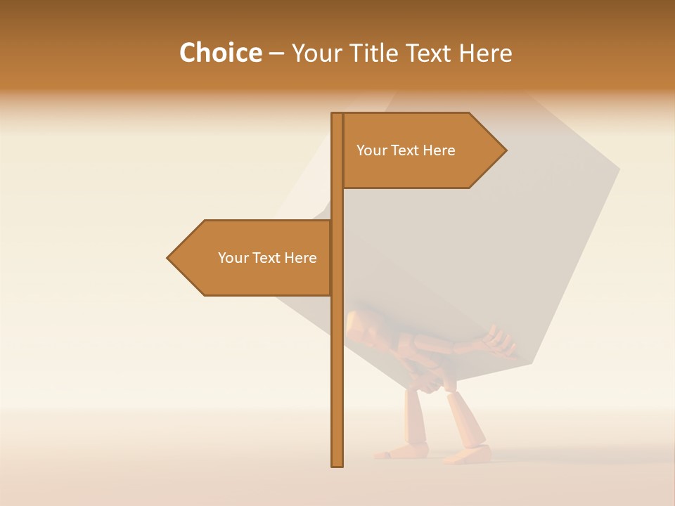 3D Rendering The Symbolic Man With Load PowerPoint Template