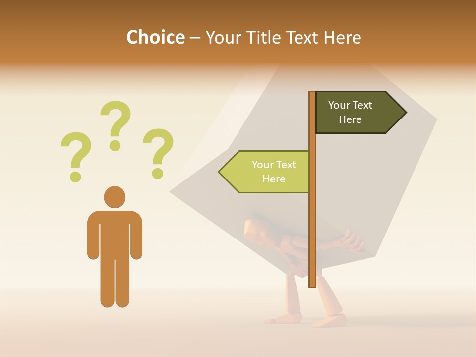 3D Rendering The Symbolic Man With Load PowerPoint Template