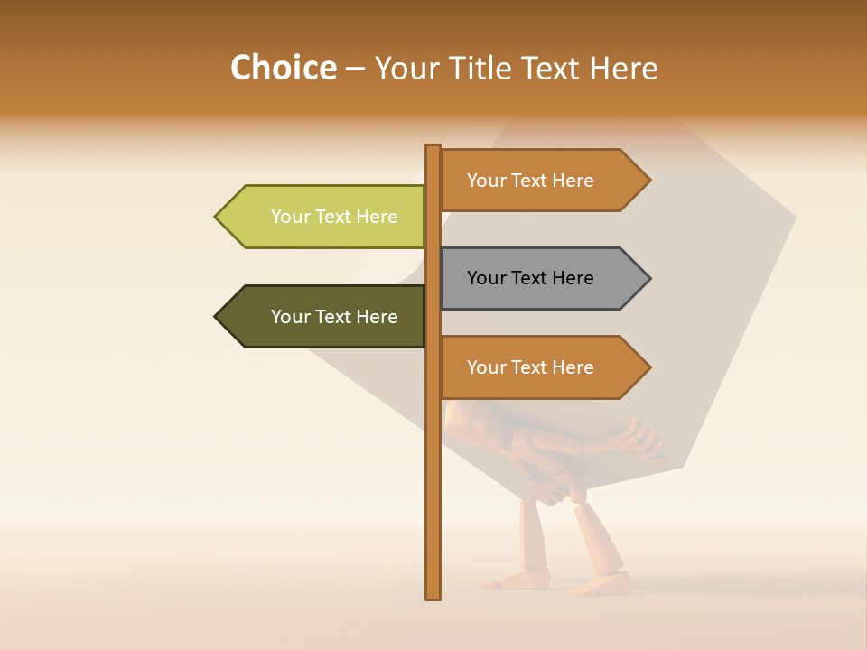 3D Rendering The Symbolic Man With Load PowerPoint Template