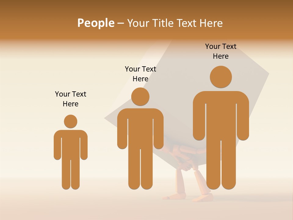 3D Rendering The Symbolic Man With Load PowerPoint Template