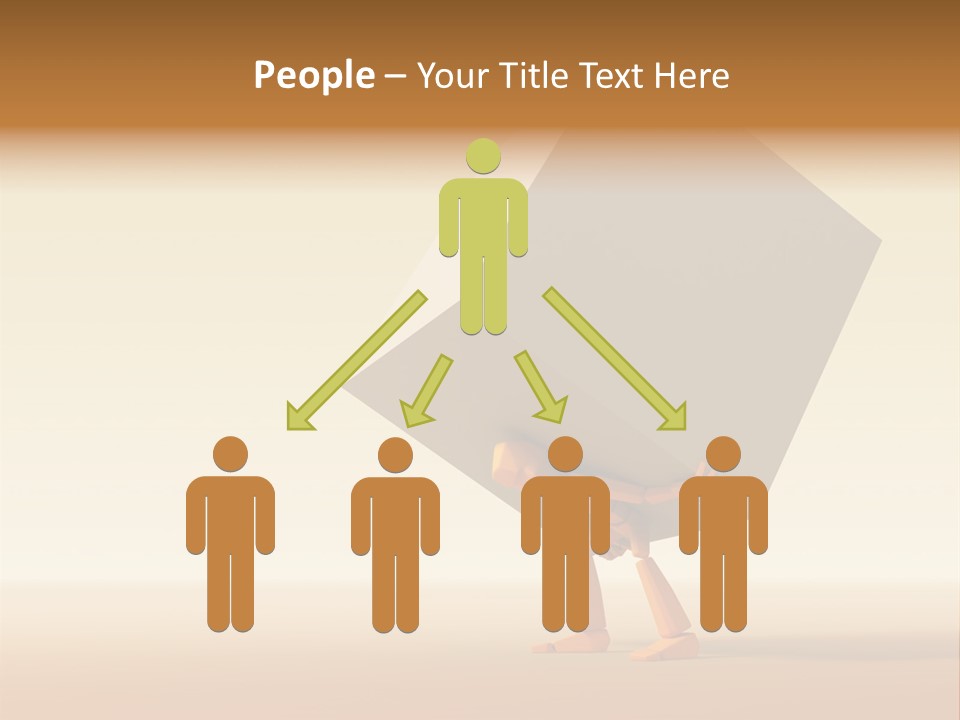 3D Rendering The Symbolic Man With Load PowerPoint Template