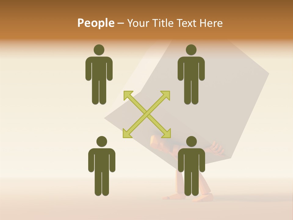 3D Rendering The Symbolic Man With Load PowerPoint Template