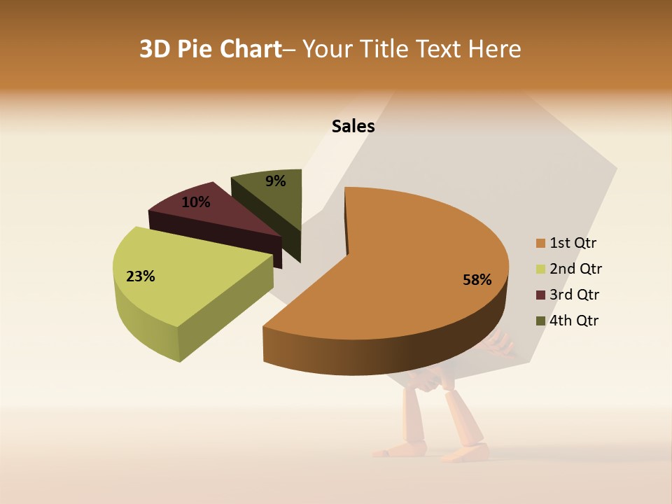 3D Rendering The Symbolic Man With Load PowerPoint Template