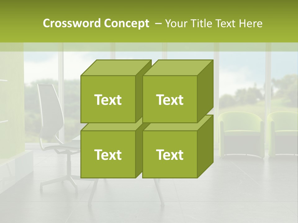 Modern Office Interior 3D Rendering PowerPoint Template