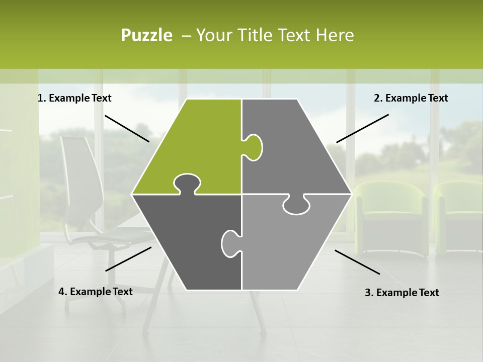 Modern Office Interior 3D Rendering PowerPoint Template