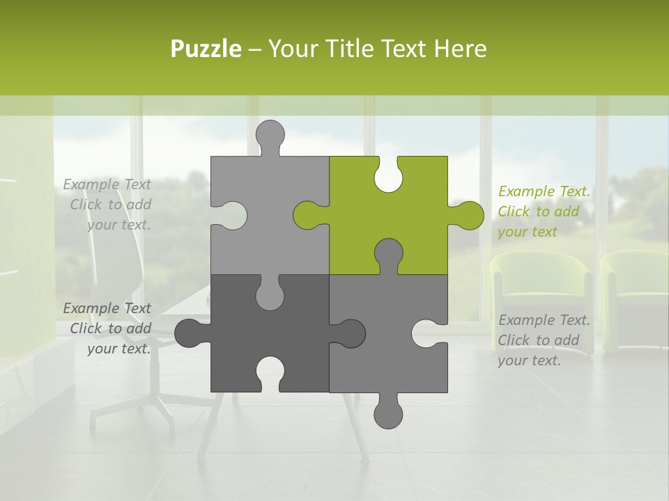 Modern Office Interior 3D Rendering PowerPoint Template