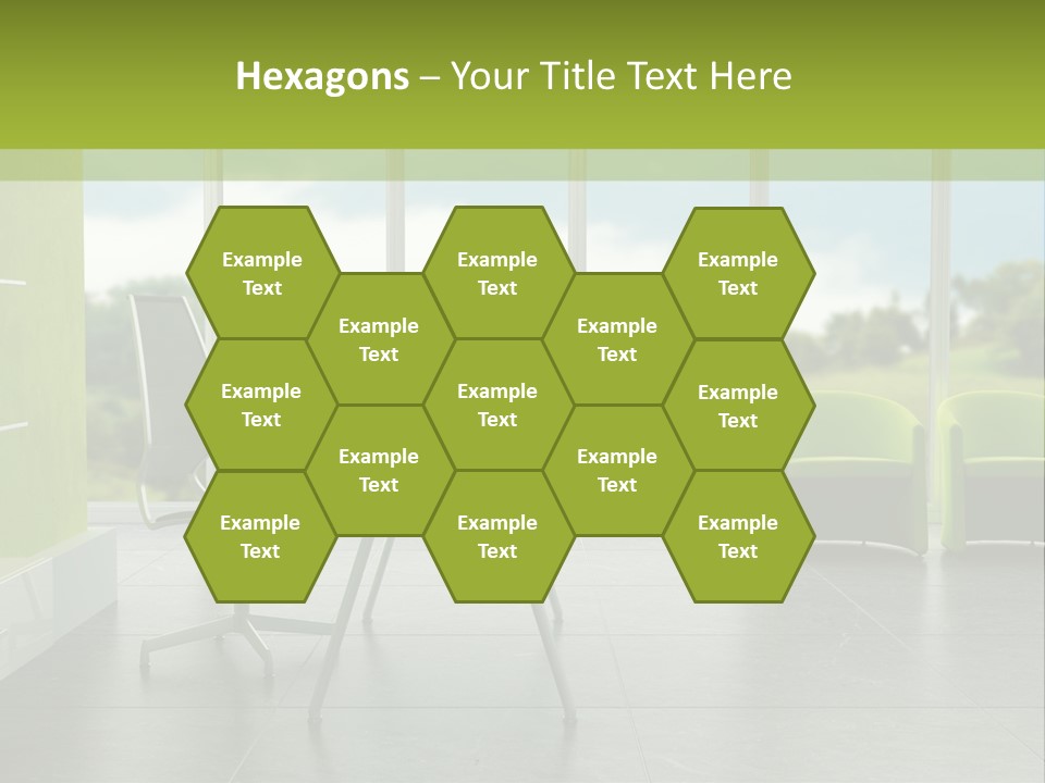 Modern Office Interior 3D Rendering PowerPoint Template