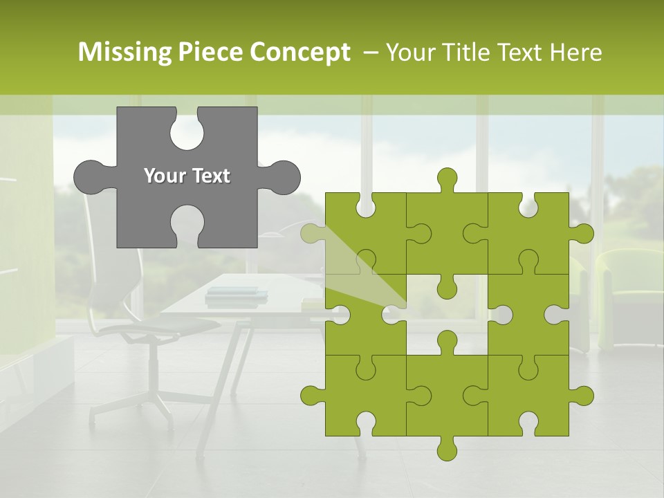 Modern Office Interior 3D Rendering PowerPoint Template