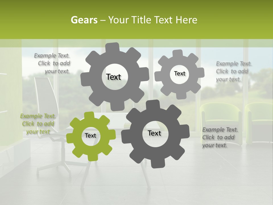 Modern Office Interior 3D Rendering PowerPoint Template