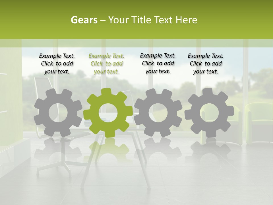 Modern Office Interior 3D Rendering PowerPoint Template