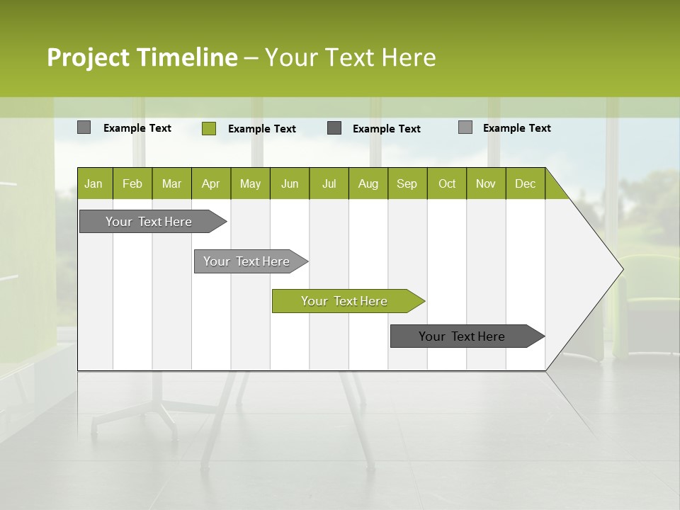 Modern Office Interior 3D Rendering PowerPoint Template