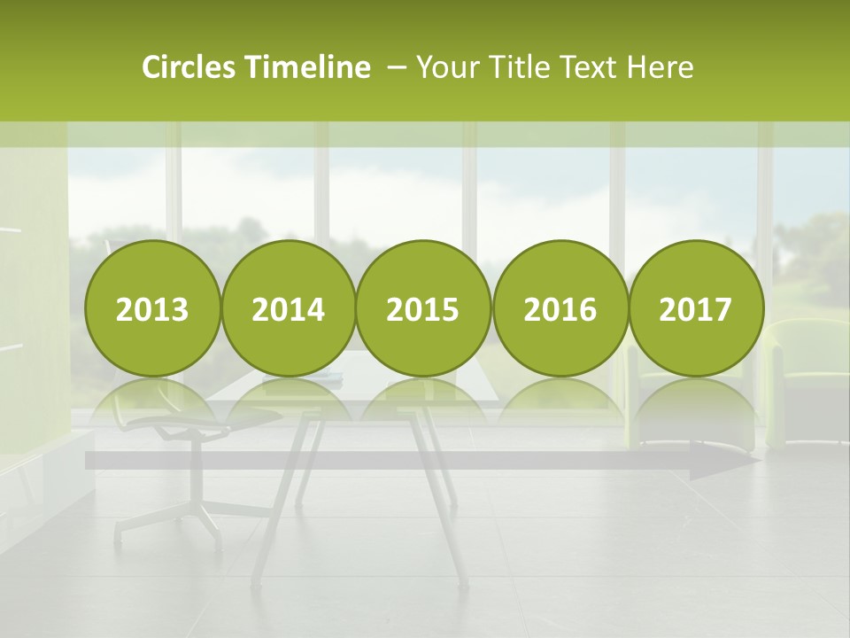 Modern Office Interior 3D Rendering PowerPoint Template