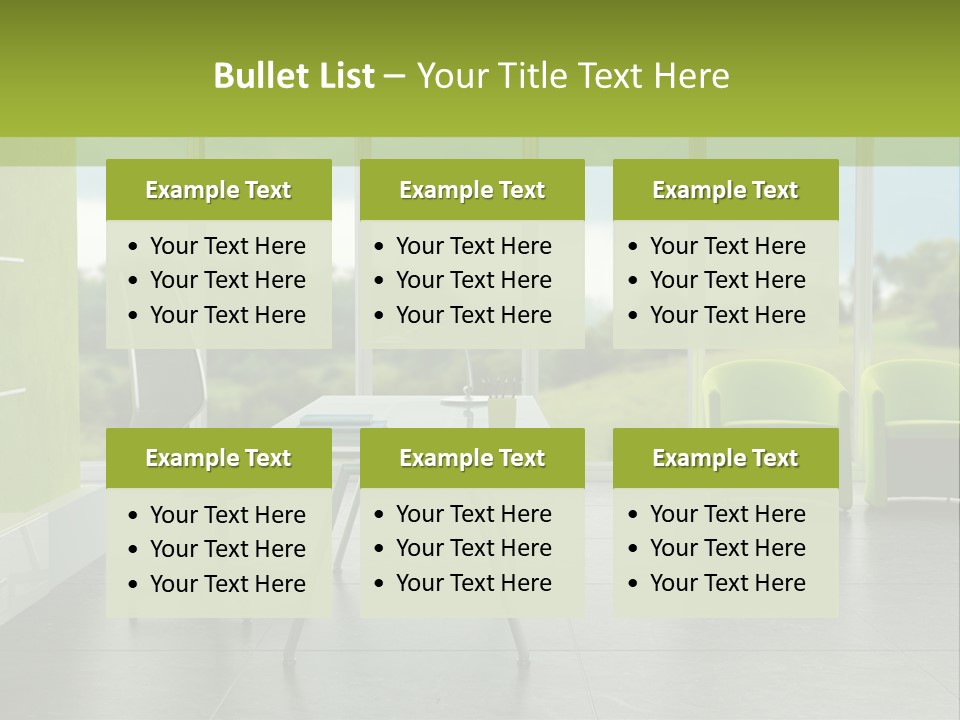 Modern Office Interior 3D Rendering PowerPoint Template