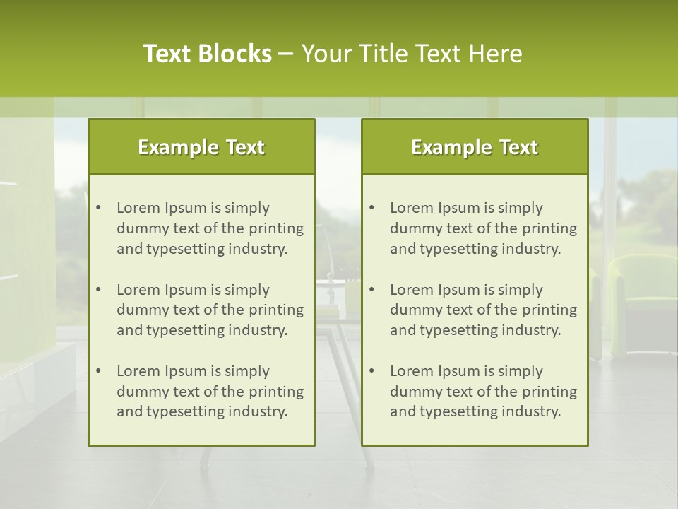 Modern Office Interior 3D Rendering PowerPoint Template